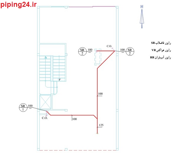 دانلود نقشه تاسیسات فاضلاب ساختمان. 4