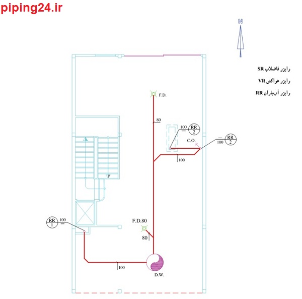 دانلود نقشه تاسیسات فاضلاب ساختمان. 5