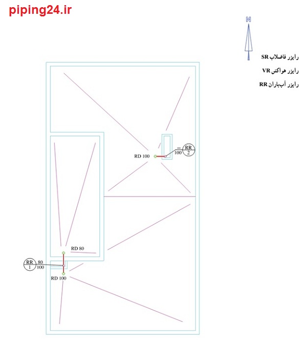 دانلود نقشه تاسیسات فاضلاب ساختمان. 7