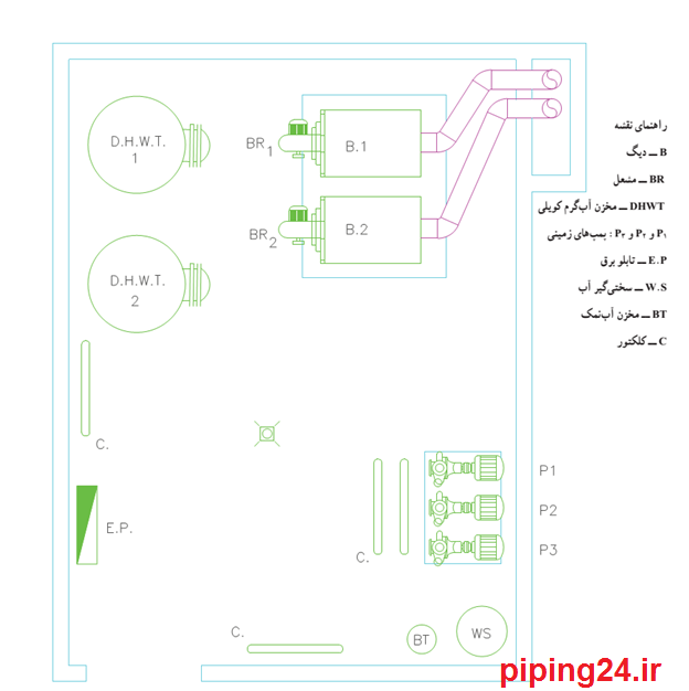 دانلود نقشه لوله کشی شوفاژ سری دوم 12