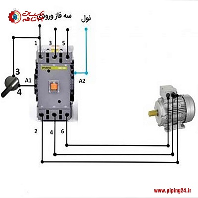 نحوه سیم کشی کنتاکتور سه فاز ب موتور برق سه فاز