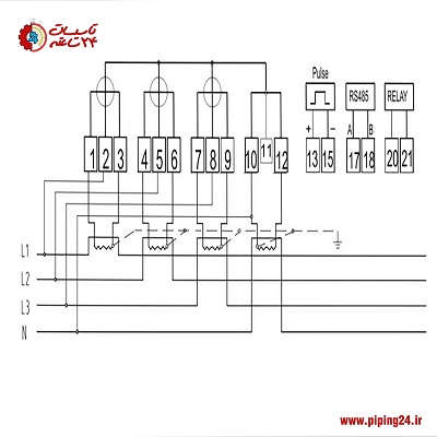 نقشه نصب و سیم کشی کنتور سه فاز